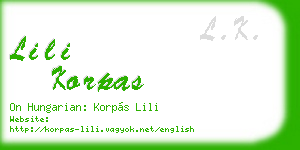 lili korpas business card